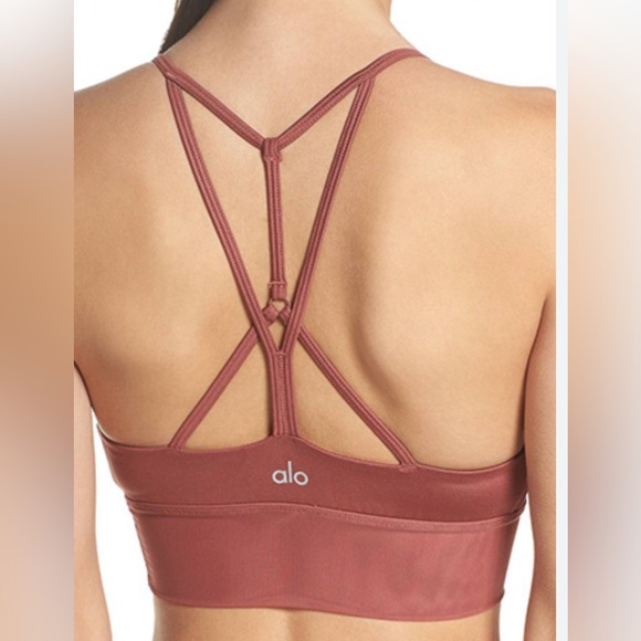 ALO YOGA Lavish Bra pretty RUST Sz SM - Picture 1 of 6